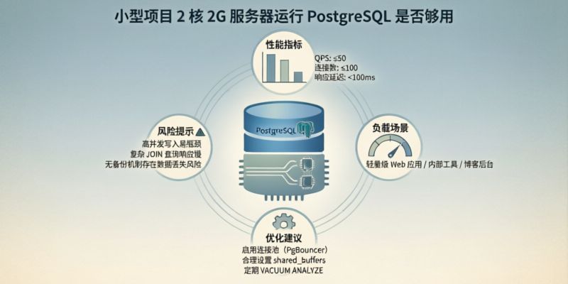 小型项目用2核2G服务器跑PostgreSQL是否够用？