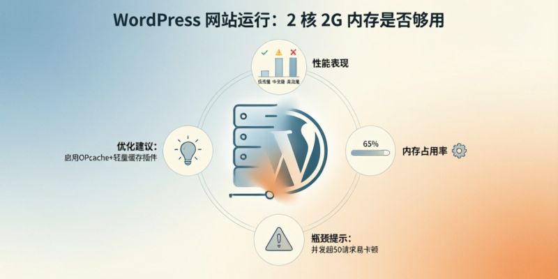 运行WordPress网站2核2G内存够用吗?