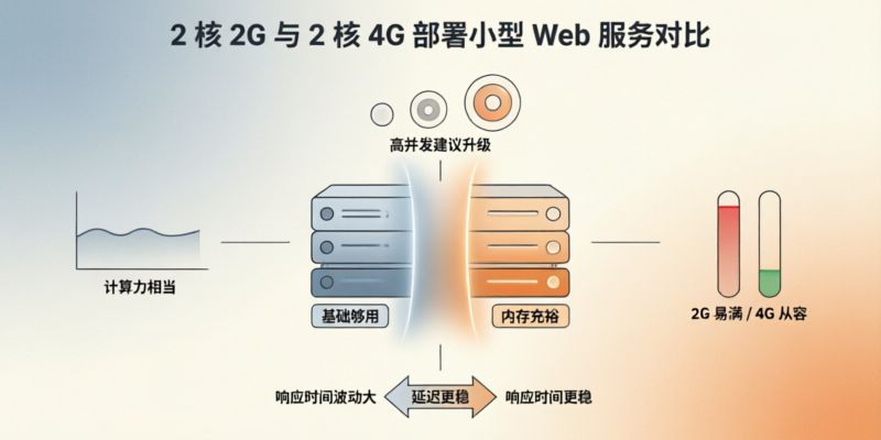 部署小型Web服务用2核2G够吗,是否需要升级到2核4G?