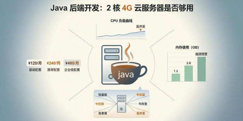 Java后端开发选择2核4G的云服务器够用吗?