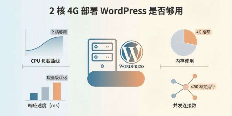 使用LNMP环境部署WordPress，2核4G够用吗？