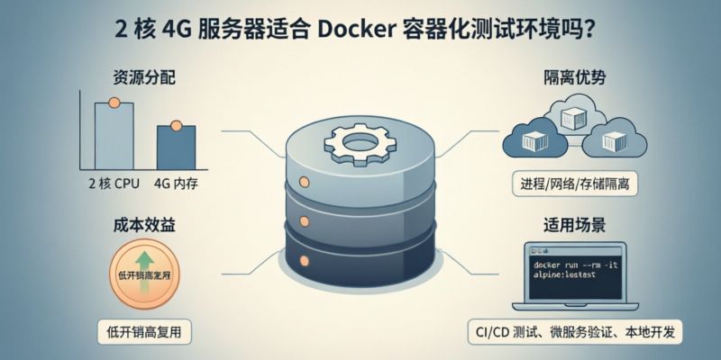 2核4G的服务器适合做Docker容器化应用的测试环境吗?