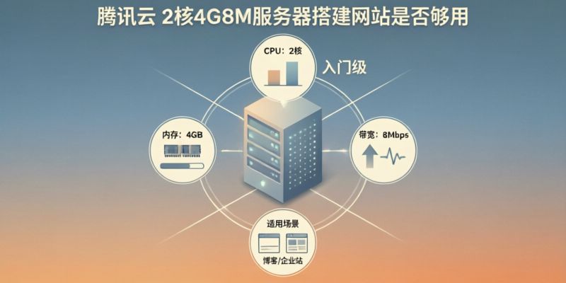 腾讯云2核4G8M服务器搭建网站是否够用？