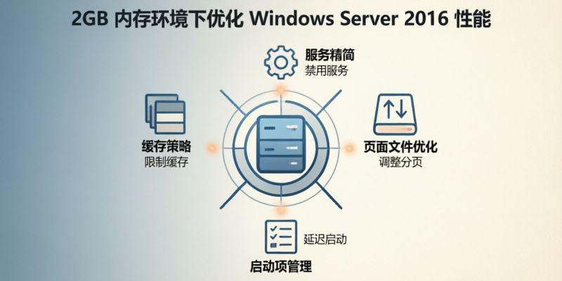 在2GB内存环境下如何优化Windows Server 2016性能？