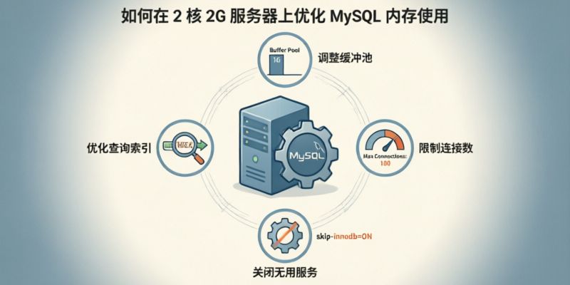 如何优化MySQL在2核2G服务器上的内存使用?
