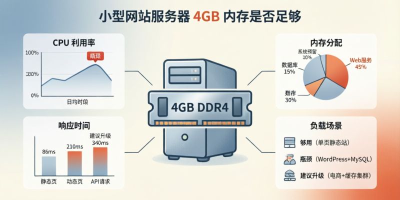 小型网站服务器选择4GB内存是否足够?