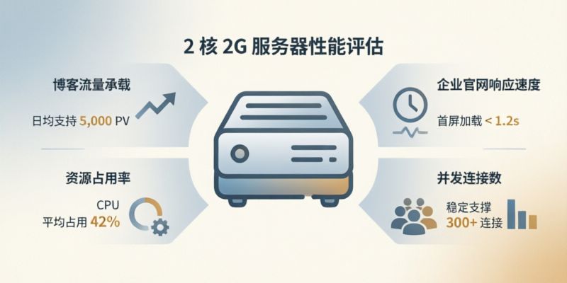 2核2G配置的服务器做博客或企业官网会不会卡?